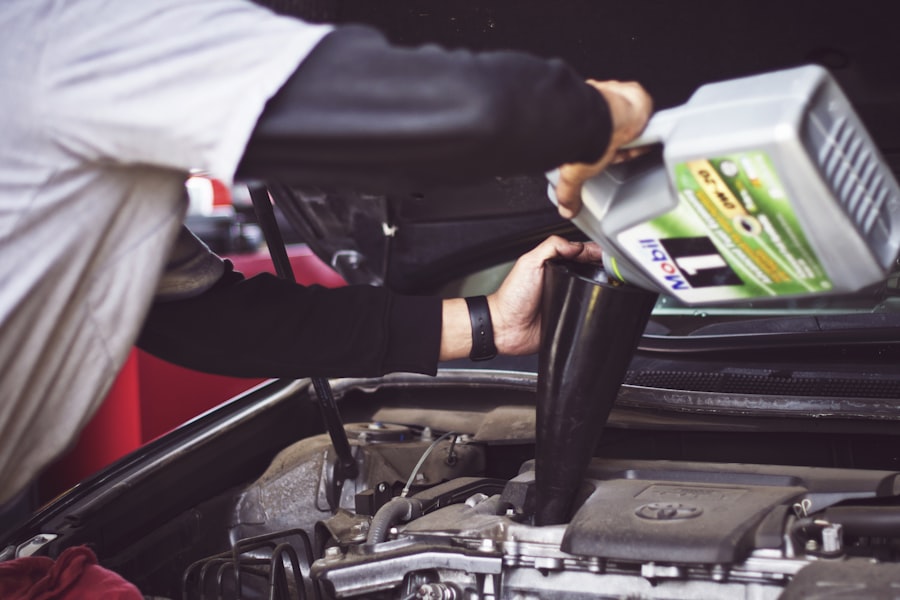 Engine bay service in progress