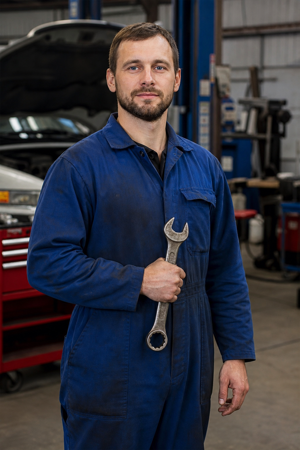 Guneydogu Auto technician with workshop tools